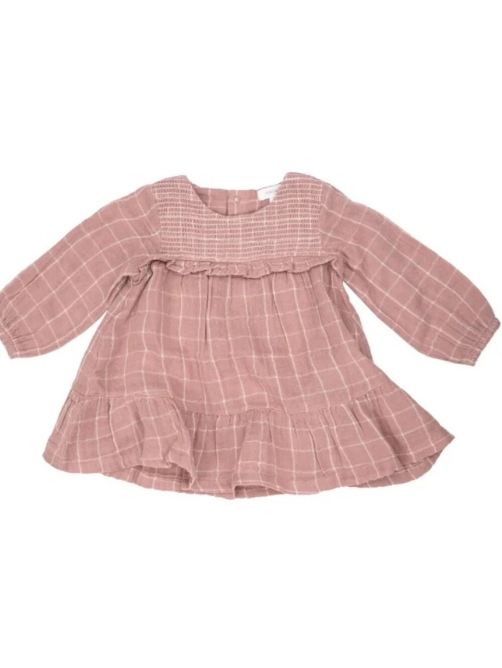 Angel Dear Mauve Pink Plaid Ruffle Dress